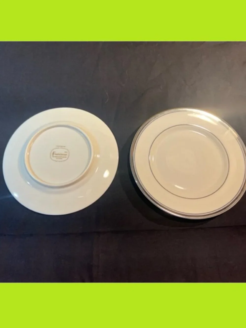 Four (4) Franciscan Huntington Pattern Platinum Trim Bread & Butter Plates 4BB